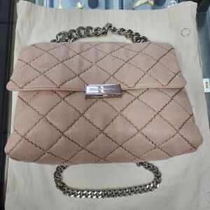 Authentic Stella McCartney Blush Pink Quilted Bex Flap Shoulder Bag Purse